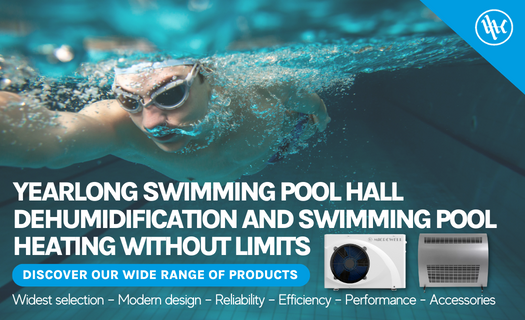 Yearlong swimming pool hall dehumidification and swimming pool heating without limits | Microwell