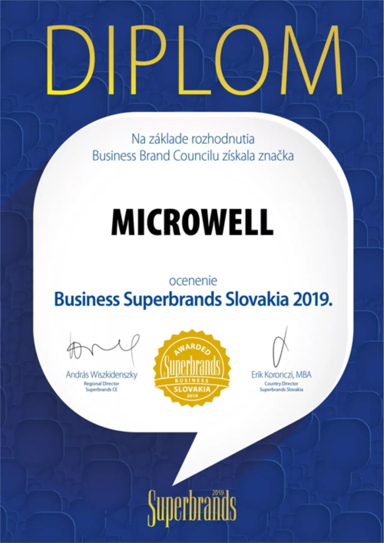 We were awarded the Slovak Business Superbrands Award 2019. | Blog - Microwell